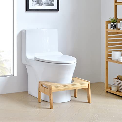 Bambus WC-Hocker 17,8 Cm Höhe – Faltbarer Toilettenhocker Für Erwachsene & Kinder, Rutschfest