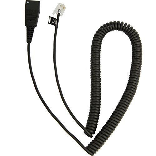 Jabra Quick Disconnect (QD) to Modular (RJ) Coiled Bottom Cord, 2 Meter 8800-01-37