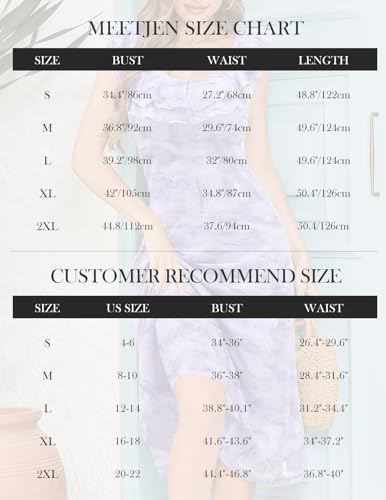 Image of Meetjen Women's Summer Floral Midi Dress 2025 Ruffle Boho Sundresses Flowy Mesh Beach Wedding Guest Dresses