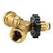Imagen de Adaptador divisor en Y para botella de propano latón conector T GLP QCC1 POL compatible con parrillas BBQ estufas camping calentadores doble vía aparatos válvula retención