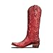 XEYANFYS Cowboy Boots for Women, Knee High Western Cowgirl Boots Pointed Toe Chunky Heel Pull on Zipper Fashion Vintage Embroidered Country Shoes