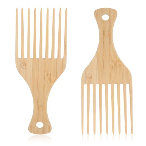 Peines de Bambú para Cabello Afro 2 piezas miniatura 1