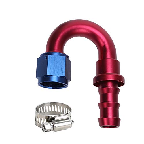Codo JIC -10 AN de aluminio de 180 grados para manguera de combustible universal