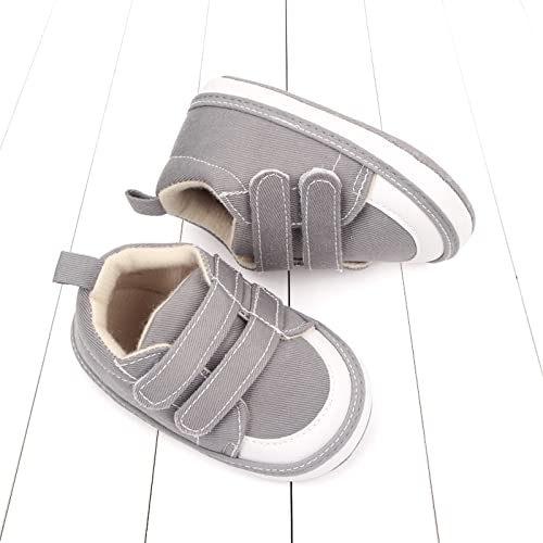 Baby Canvas Sneakers Infant First Wal𝐤ers Non Slip Soft Sole Crib Casual Shoes Newborn Hook Loop Tennis Shoes4
