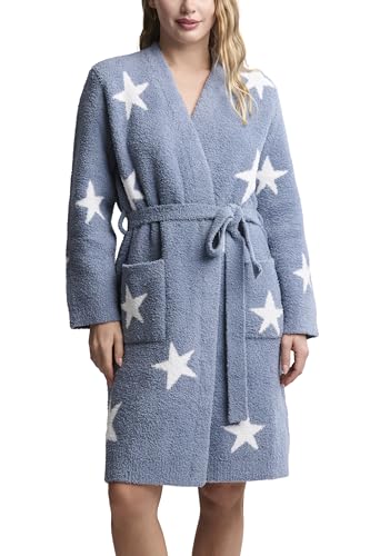 Barefoot Dreams CozyChic Starry Night Robe Blue Dusk-Pearl Small
