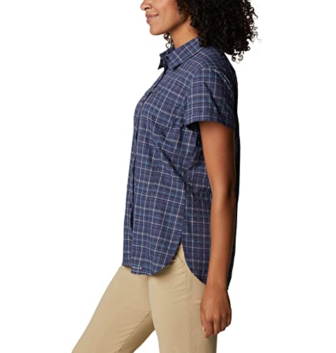 Columbia Women's Silver Ridge Novelty Short Sleeve Shirt, Nocturnal Elevation Grid, Small #TOP2