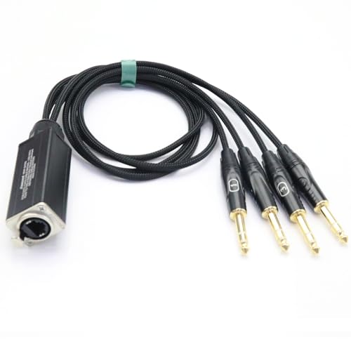 Extensor de audio TRS a RJ45 de 4 canales de 1/4 pulgadas BestParts para sonido de escenario