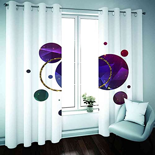 Rideau à oeillets violet 3D pour la décoration du salon moderne - 3