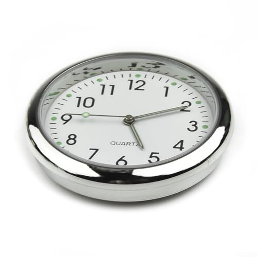 StickOn Car Dashboard Air Vent Clock, Luminous Analog Quartz Watch, Fine Workmanship, White Decoration