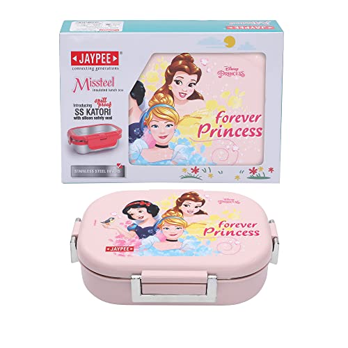 JAYPEE Inner Stainless Steel Insulated Lunch Box for Kids Missteel Forever Princess Light Pink, 500 ml, Suitable for School, Offices and picnics, - Image 6