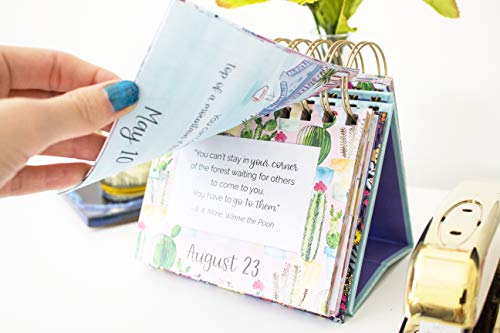 Bloom Daily Planners Undated Perpetual Desk Easel/Inspirational Standing Flip Calendar - (5.25" X 5.5") (The Best Is Yet To Come) #TOP3