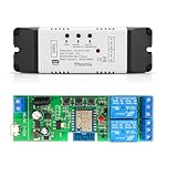 Yitouniu 2 Channel Tuya Smart Life WiFi Momentary Inching Self-Locking Interlock Relay Switch Module,DC 7-32V Wireless Remote Control with RF Bluetooth, Compatible with Alexa Goolge Home (2CH)