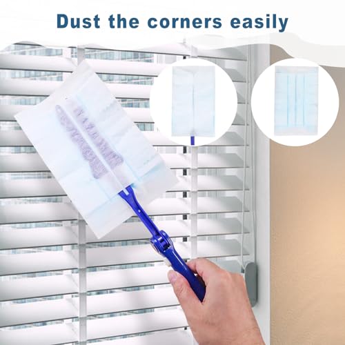 Image of Disposable Duster Refills Bulk, Extendable Heavy Duty Dusters Refills 180 Degree Multi Surface Dusting Brush Replacement Head with Handle for Cleaning Home, Blinds, Ceiling Fans 200 Sets