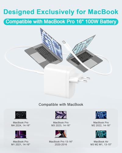 Cargador USB C 100W evita esperas cargando tu MacBook Pro 16 14 con cable 2M 3