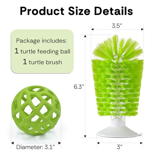 Image of 2-in-1 Turtle Brush and Feeder Ball Set, Turtle Tank Accessories