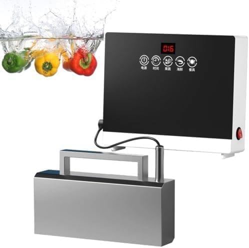XDLYWUZIQ Lavavajillas Eléctrico, Lavavajillas Ultrasónico De 360 ​​w para Fregadero con Control Táctil, Lavavajillas Multifunción para Frutas Y Verduras, Sin Instalación.