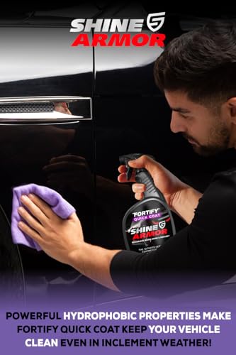 SHINE ARMOR Ceramic Coating Fortify Quick Coat Car Wax Polish Spray Waterless Wash & Wax Hydrophobic Top Coat Polish & Polymer Paint Sealant Detail Protection (24 Fl Oz) - Image 6