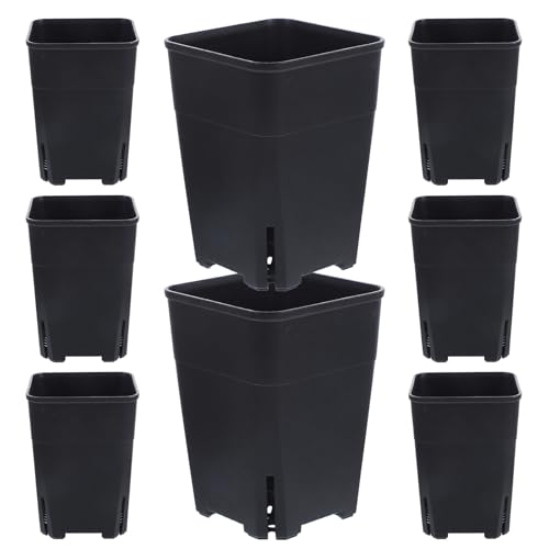 TOYANDONA 8pcs Breathable Square Nursery Containers for Succulent Planting, Black Root Control Pots for Indoor Gardening and Seedling Nursery