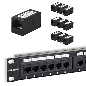 Amazon.com: Iwillink (10-Pack) RJ45 Coupler and 24 Port Network Patch ...