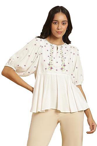 Haut en coton coupe droite femme W for Woman t-shirt manches courtes chic