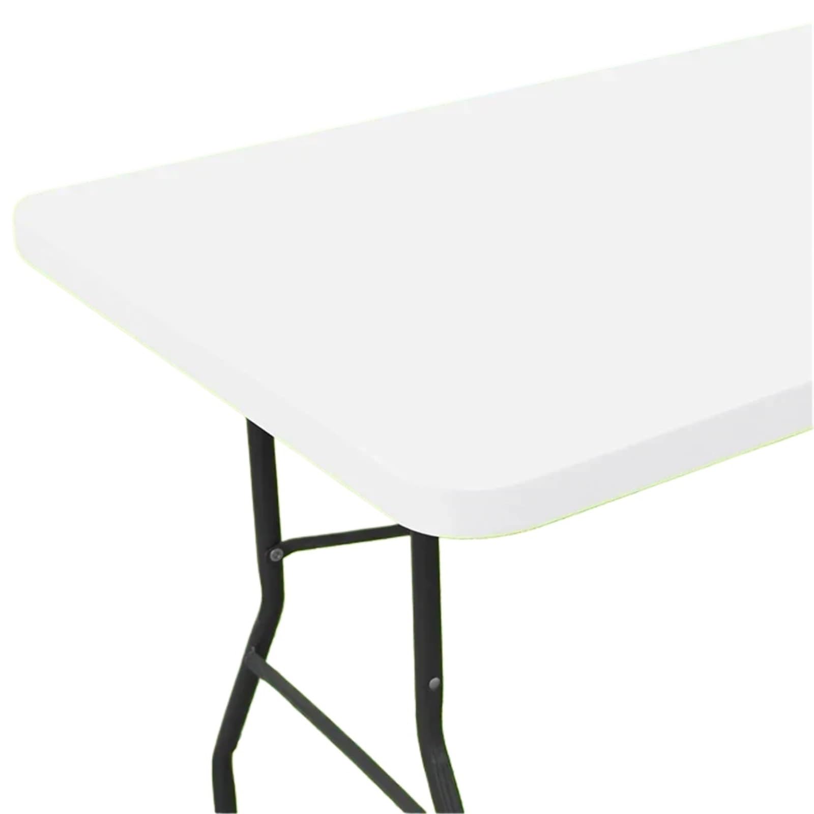 Vaeltor Waterproof Table Cover 6 Foot Rectangle Elastic Fitted Tablecloths Durable Outdoor Tablecloth(White)