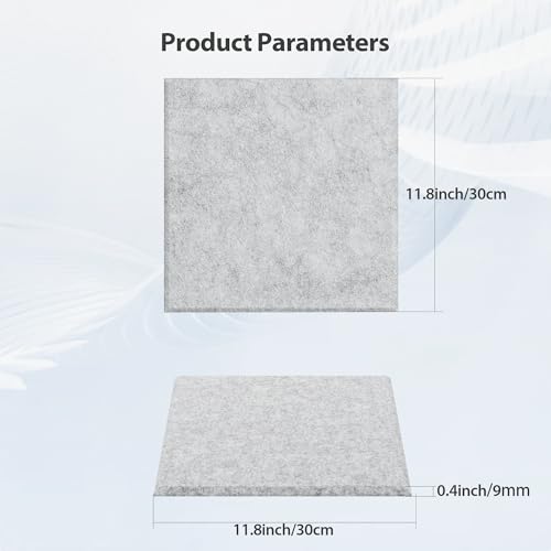 Image of 12 Pack Square Acoustic Panels Self Adhesive Sound Proof Foam(Silver Gray)