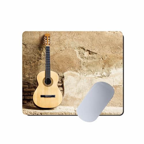 Image of Guitar Printed Mouse Pad 9 x 7.5 Inch - Smooth Surface, Non-Slip Rubber Base, Durable & Stylish Desk Mousepad for Office, Home & Gaming