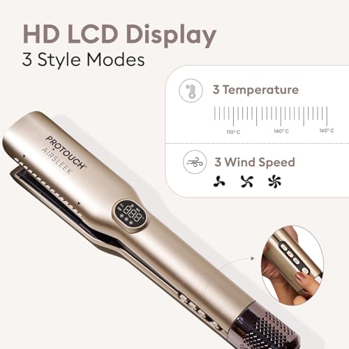 Image of PROTOUCH AIR SLEEK WET-TO-DRY Hair Straightener, Instant Drying, Smooth Styling | Zero Heat Damage | Premium Hair Styling Device