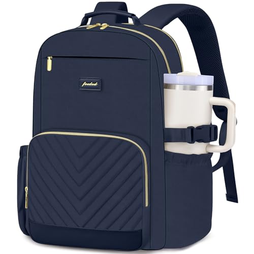 Focdod Laptop Backpack for Women Bookbag: 15.6 inch Work Backpacks with Pouch Pocket for Large Capacity Cup & USB Charger College Book Bag Travel Business Nurse Teacher Bookbags Anti-theft Back Pack