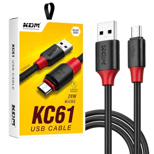 Image of USB to Micro USB Charging Cable | 20W Charging Support | 1 Meter Data & Charging Cable | Black