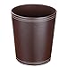 YAKOK Kosz na śmieci, 7 l, okrągły kosz na śmieci, skórzany, mały kosz na śmieci, do kuchni, łazienki, biura, salonu (brązowy)