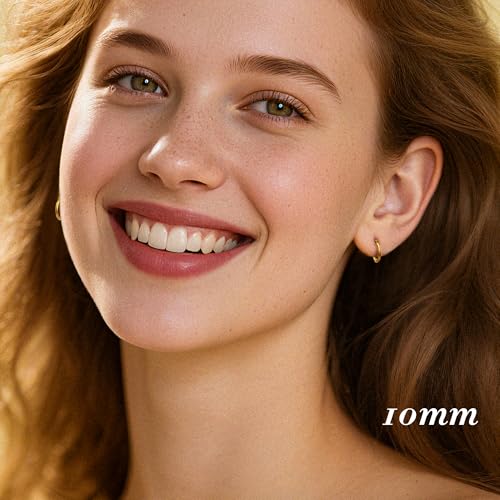 FASACCO Colorful Hoop Earrings Surgical Steel Hoop Earrings for Women Loop Earrings 10mm/15mm/20mm/25mm4