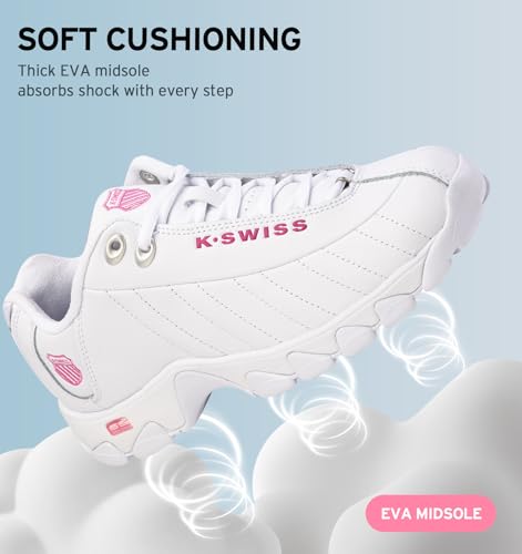 Image of K-Swiss Women's ST329 CMF Sneaker, Wide Tennis Walking Leather Shoes