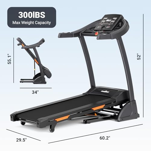 Image of THERUN Incline Treadmill, Treadmills for Running and Walking, 400 lbs Weight Capacity Folding Treadmill with 0-16% Auto Incline, Wide Belt, 4.0 HP, App, Heart Rate