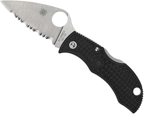 Spyderco Manbug Leaf Navaja de bolsillo plegable con hoja de acero VG-10 de 1.9 pulgadas y mango FRN, cuchillo EDC para hombres y mujeres, perfecto