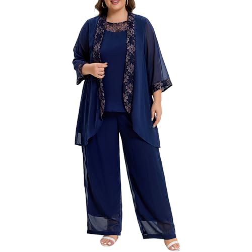 Elegant Blue Pant Suit for Stylish Mothers and Grandmothers - Image 3