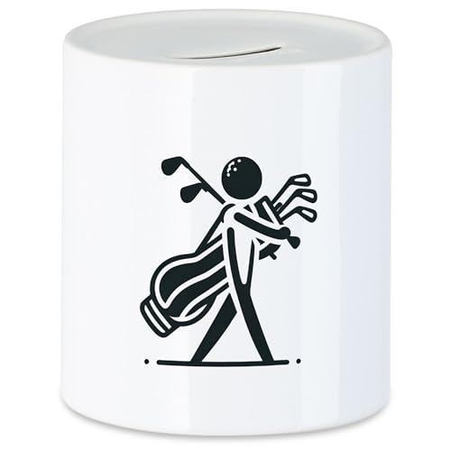 Hey!Print Silhouette eines Golfspielers Golfbag Spardose - Stilvolle Geschenkidee