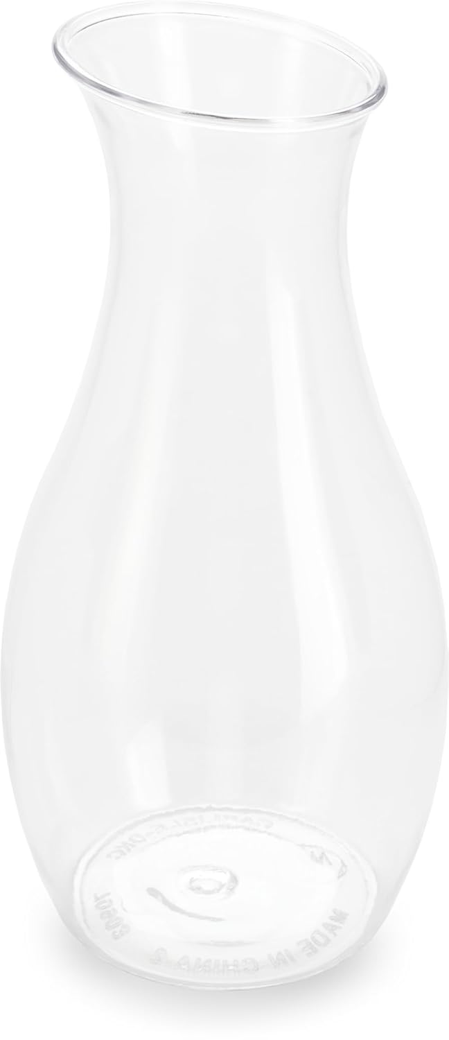 Carlisle FoodService Products 7090207 Cascata Carafe Juice Jar Beverage Decanter Only, Plastic, 1 L, Clear (Pack of 12) Clear 1 liter Pack of 12