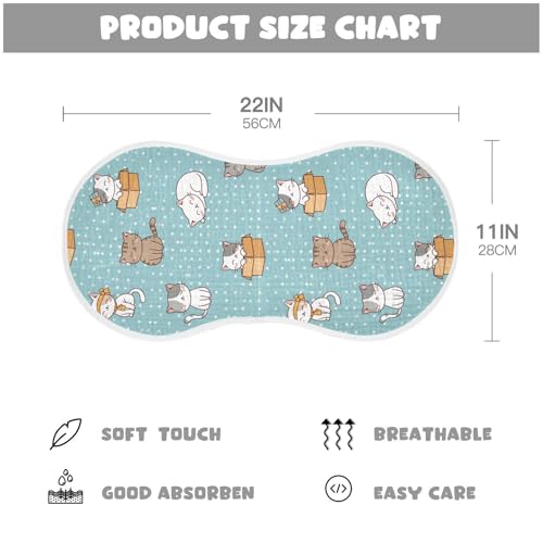 2 Pack Muslin Burp Cloths Cats Cute Cotton Baby Burp Cloths Extra Absorbent and Soft Spit Up Rags for Newborn Boys Girls, Large 22" x 11"2