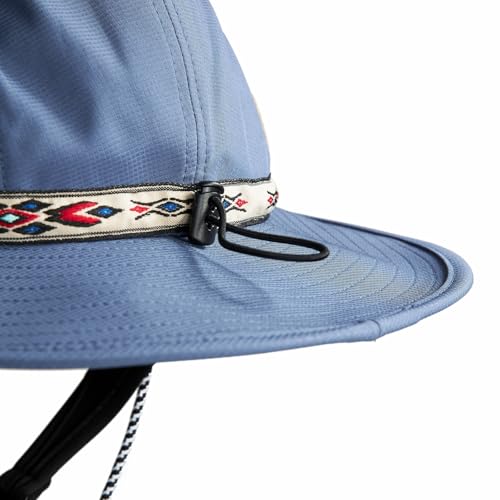 Image of Color-Blocked Fisherman Style Sun Hat for Outdoor Camping, Surfing & Vacations - Wide Brim, UV Protective, Anti-Slip
