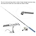 Fishing Rod and Reel Combos, Pocket Fishing Pole with Reel Wheel Retractable Aluminum Alloy for Sea Rock Stream River Boat Raft Ice Fishing (Blue)