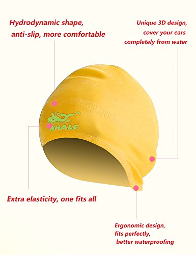 Swimming Caps For Long Hair, 3D Waterproof Silicone Swim Cap For Women Men Girls Kids Bathing Caps For Dreadlocks And Braids Keeps Hair Clean Ear Dry With Ear Protection #TOP1