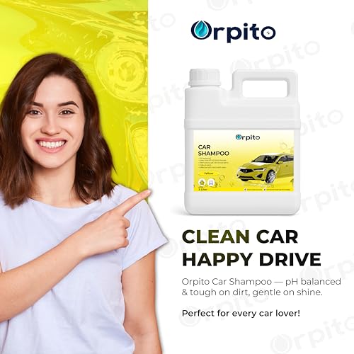 Image of Car Shampoo 5L Multi Fragrance | High Foam Car Wash Liquid | Deep Cleaning Formula | pH Neutral Paint Safe | Removes Dust & Grime | Glossy Finish Wash (1, yellow)