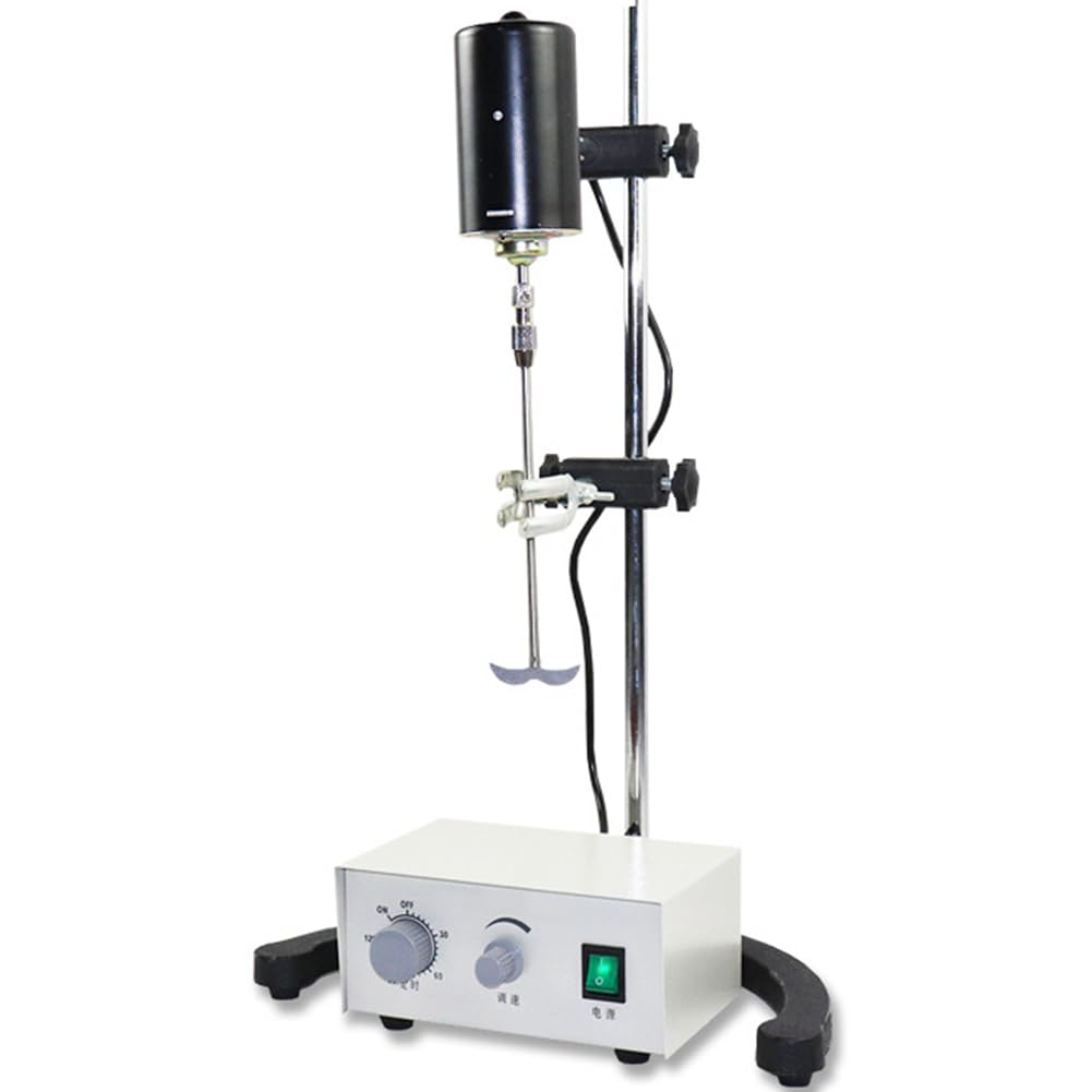 Agitador eléctrico superior, mezclador de líquidos con pantalla digital con varilla de agitación y soporte para laboratorio y sala de análisis, equipo de laboratorio fiable para soluciones de mezcla