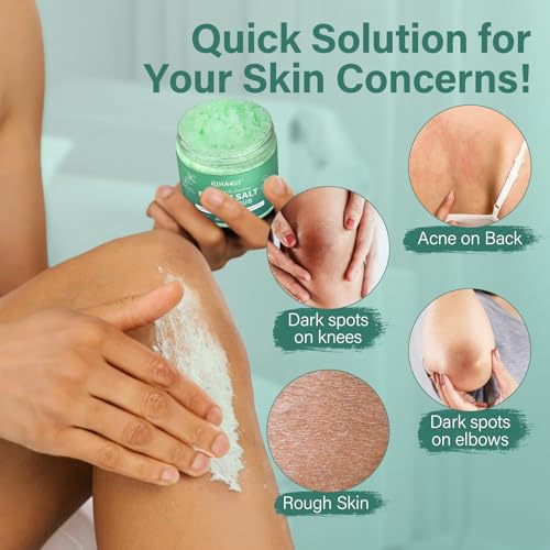 Eucalyptus & Spearmint Epsom Salt Body Scrub, Exfoliating Body Scrub for Women, Moisturizing and Nourishing Skin, Soothes Muscle Tension, All Skin Types, Bath Salts for Muscle Soak, 300g - Image 8