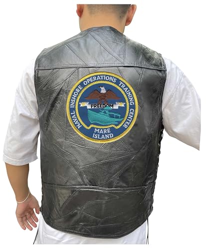 247EMBROIDERY Inshore operations training center mare island california embroidered vest patch, patches, leather vest jacket