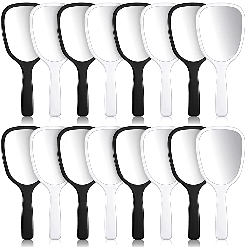 Hicarer 16 Pcs Hand Handheld Mirror with Handle Standard 1x Magnification Plastic Travel Makeup...