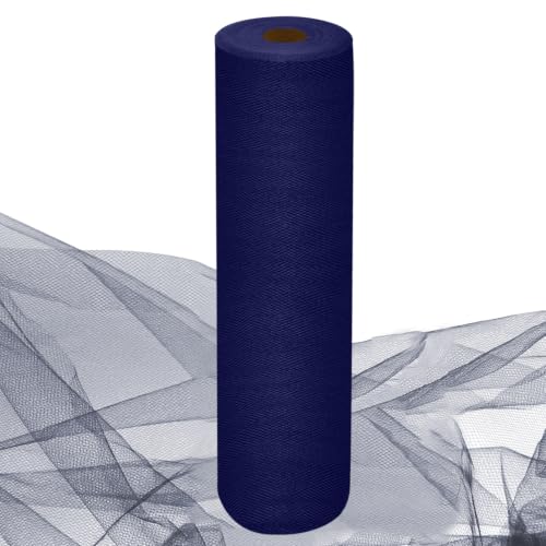 Image of IONTACH Navy Blue Tulle Fabric 54 Inch X 10 Yards Tulle Roll