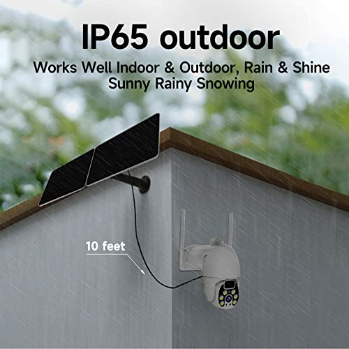 Wilress Outdoor 4G Lte Cellualr Security Camera Solar Powered With 1080P Spotlight Color Night Vision, Ptz, Waterproof, Motion Detection, Two-Way Audio, Cloud Local Storage 64Gb, 10W Solar Panel #TOP4