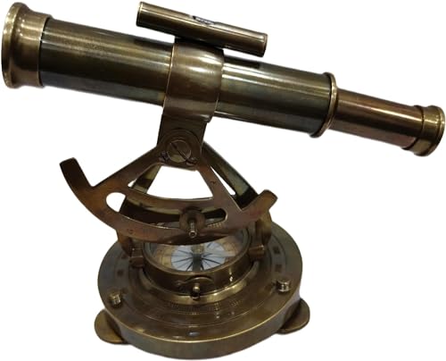 Vintage Brass Spyglass Telescope with Compass Survey Instruments Alidate Home/Office Table Decor Telescope Handheld